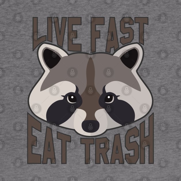 Live Fast Eat Trash Funny Raccoon by Pittih